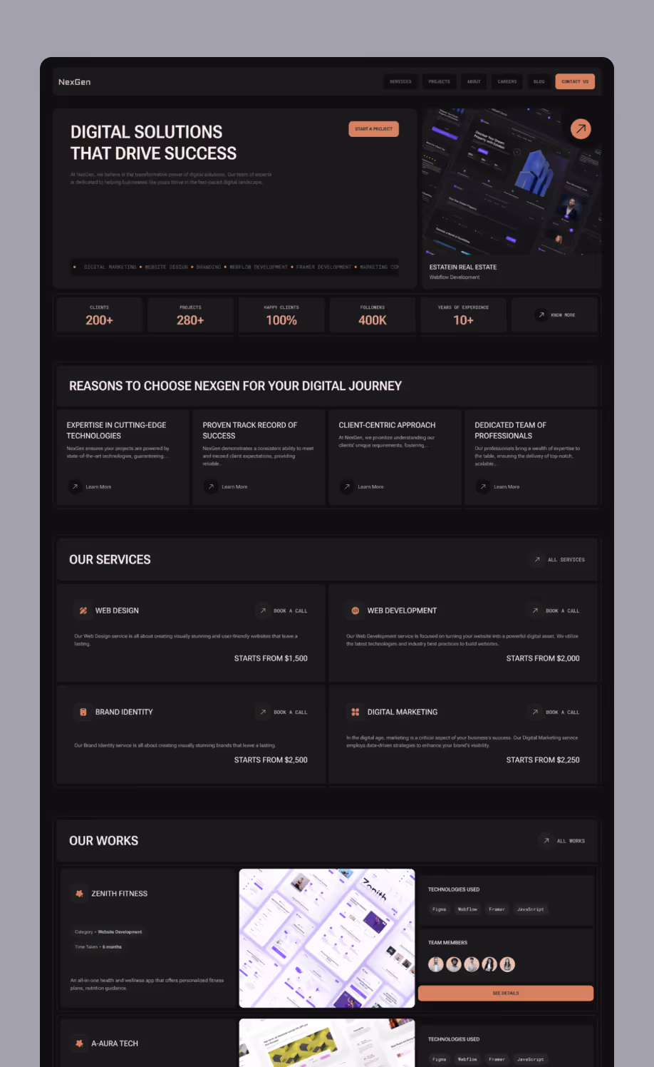 Webflow page example